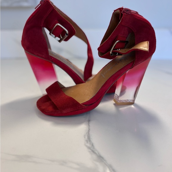 Jeffrey Campbell Red Ombré Lucite Heels. size 7.5 - Picture 6 of 9